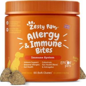 Zesty Paws Dog Allergy Relief Chews, Dog Probiotics for Itchy Skin and Ears
