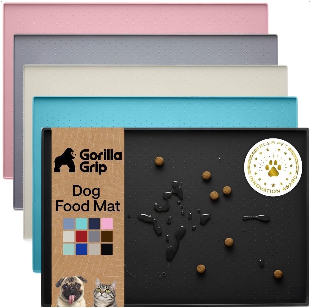 Gorilla Grip- Silicone Pet Feeding Mat (18.5x11.5)- color options