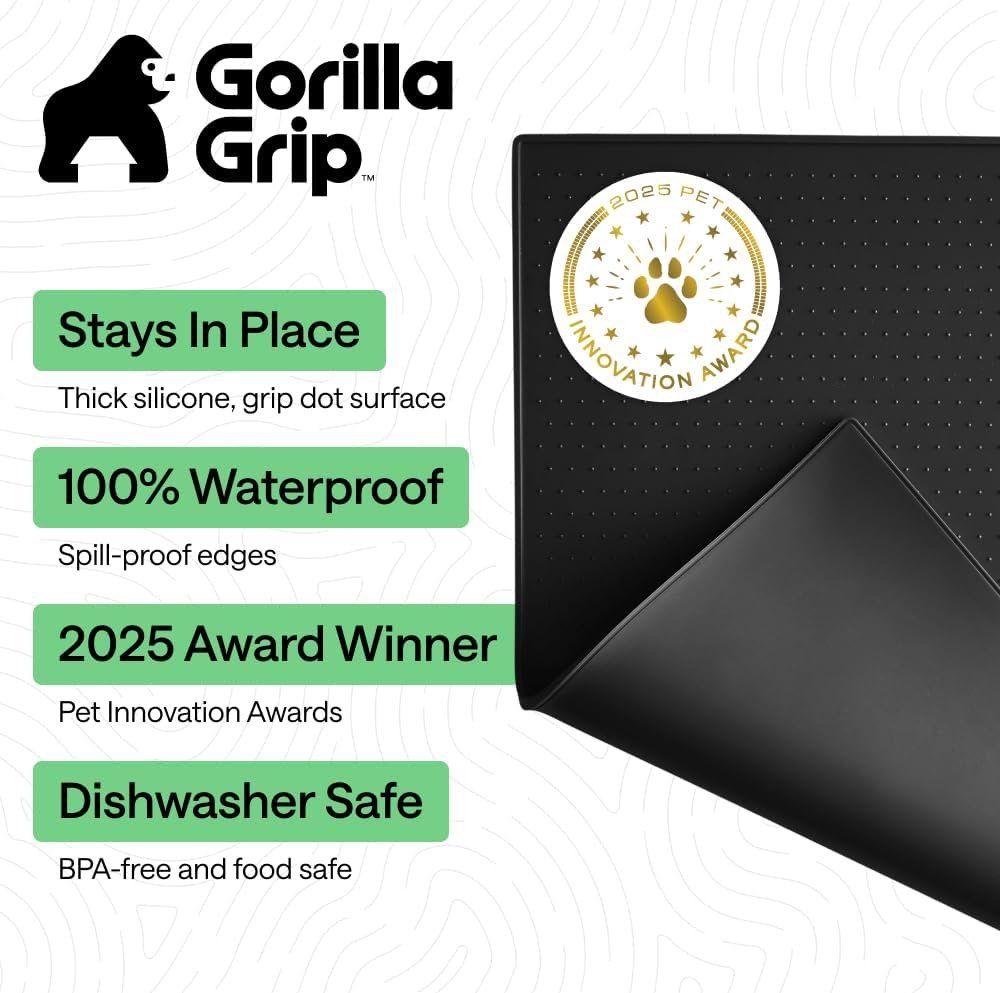 Gorilla Grip- Silicone Pet Feeding Mat (18.5x11.5)- color options - Image 2